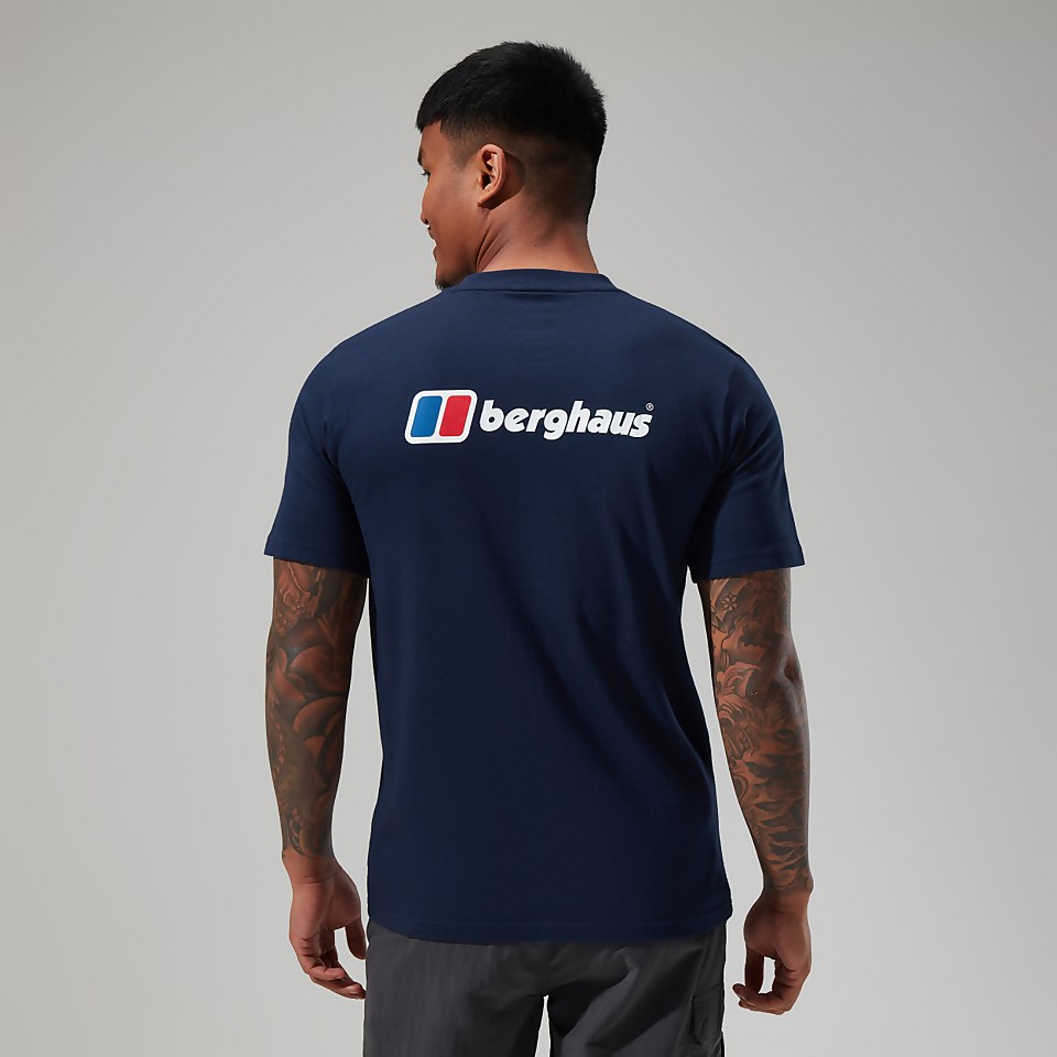 Men's Organic Front & Back Logo Tee Dark Blue