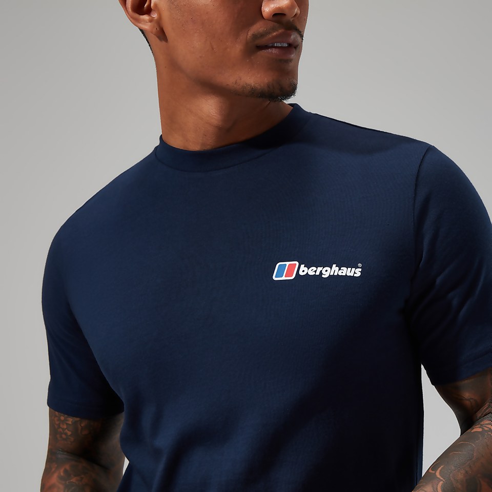 Men's Organic Front & Back Logo Tee Dark Blue