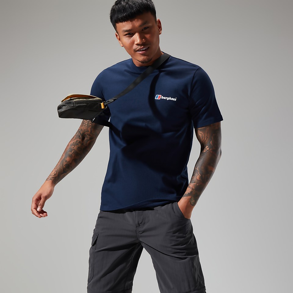 Men's Organic Front & Back Logo Tee Dark Blue