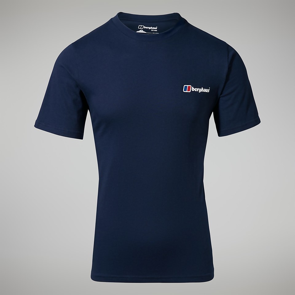 Men's Organic Front & Back Logo Tee Dark Blue