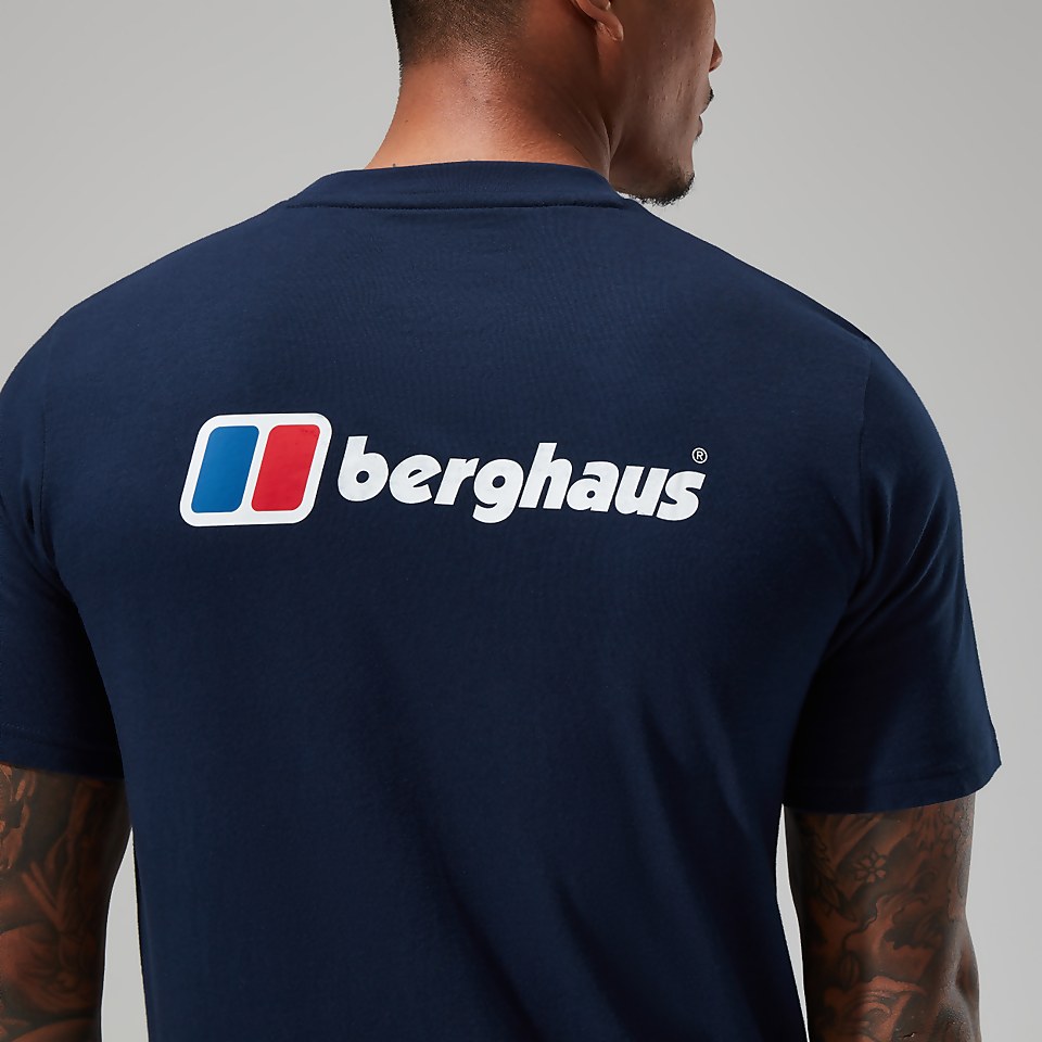 Men's Organic Front & Back Logo Tee Dark Blue