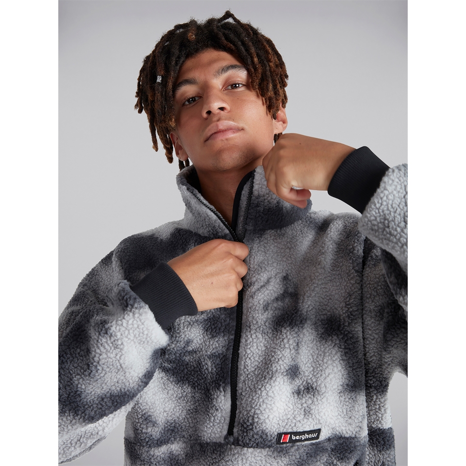 Unisex Polar 90 Printed Fleece Half Zip - Black / Grey