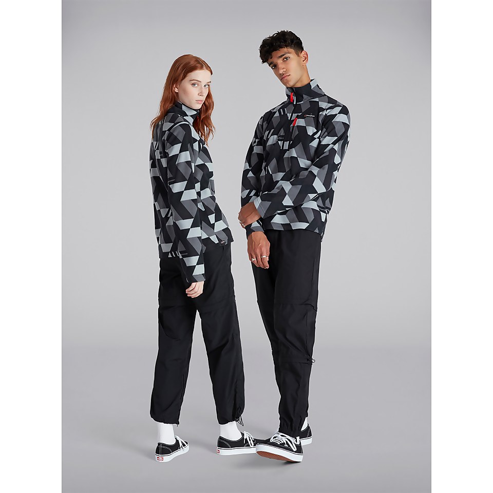 Unisex Prism Printed Trango Half Zip - Black