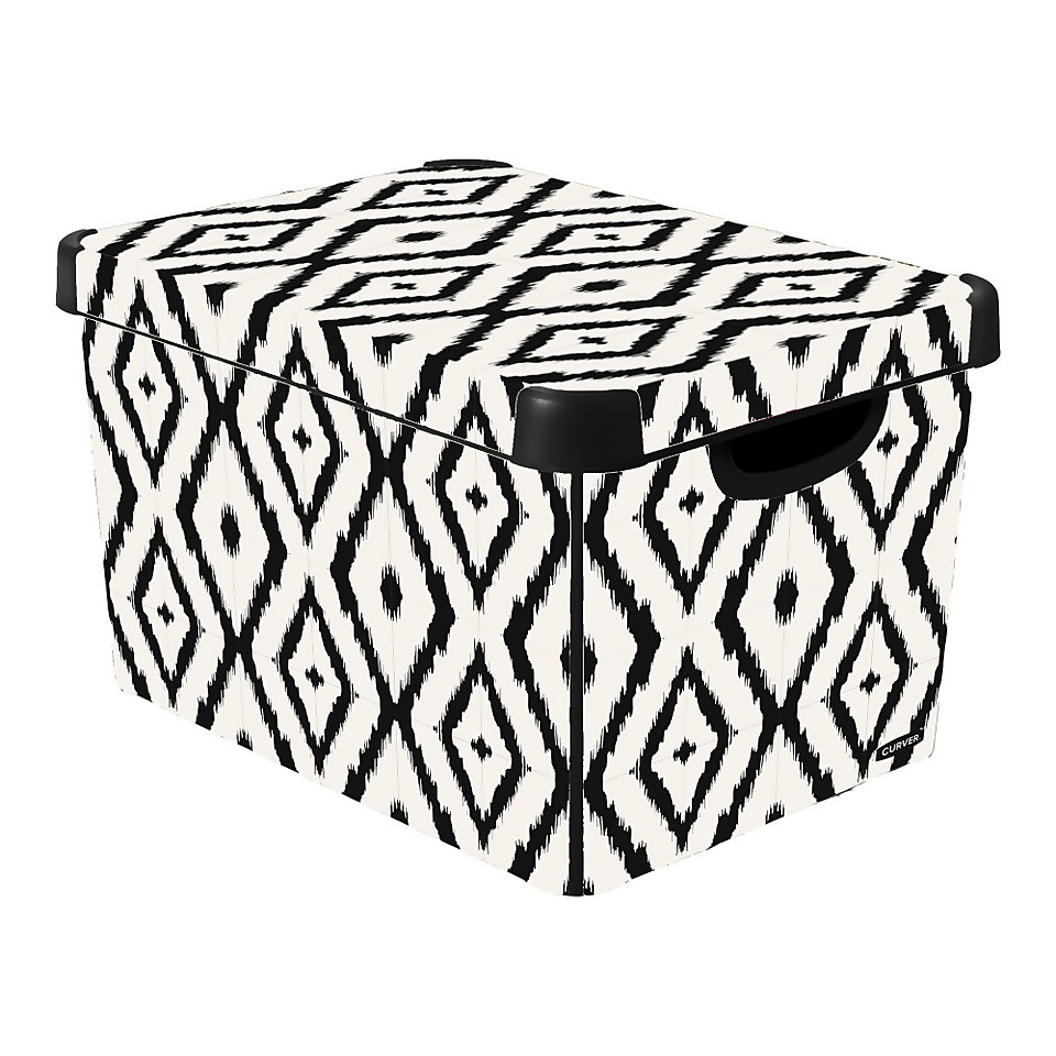 Black and white storage boxes discount