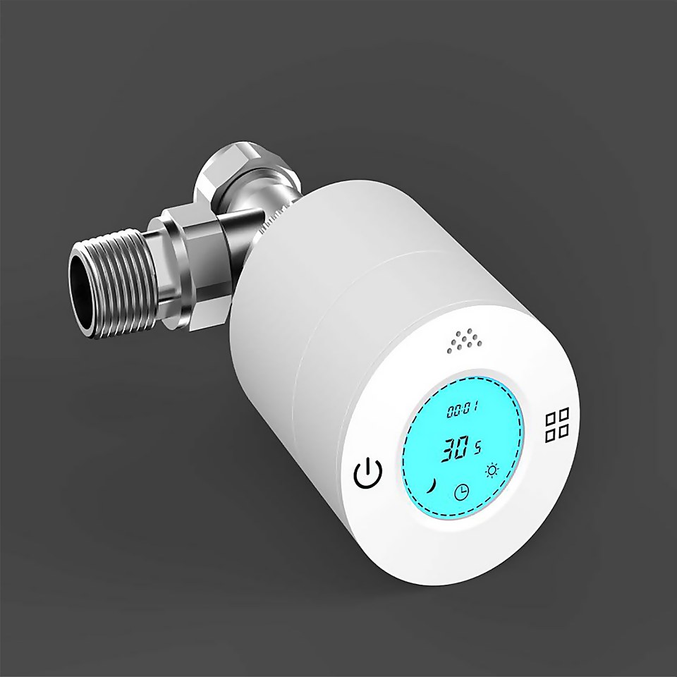 VURTU23 Thermostatic Radiator Valves with Bluetooth Control in White - Pair