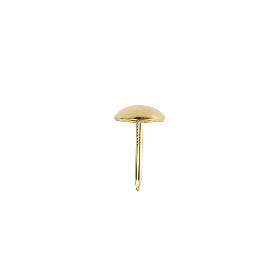 Homebase Brass Plated Upholstery Nails 14mm 50 Pack