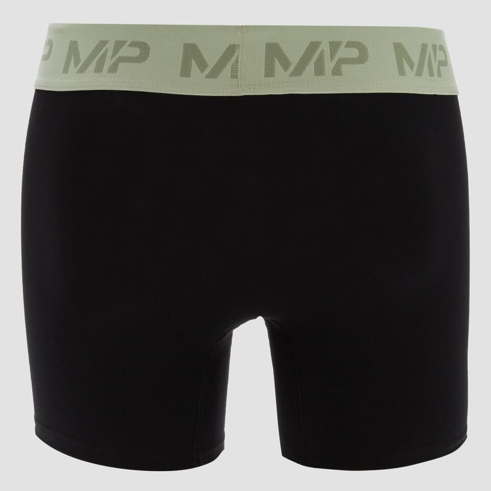 MP Men's Coloured Waistband Boxers (3 Pack) - Black/Frost Green/Steel Blue/Ice Blue