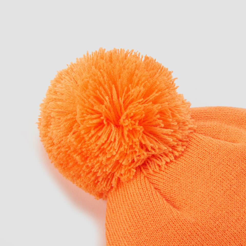 MP Bobble Hat - Nectarine/White