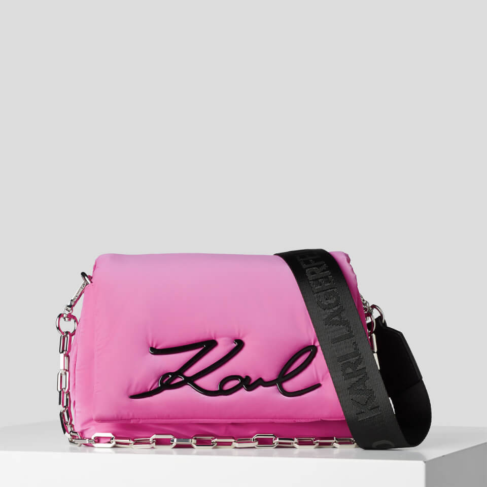 KARL LAGERFELD Women's The Cabinet Of Dr. Kaligari K/Signature Soft Sm Shoulder Bag - Pink