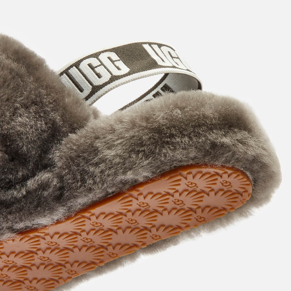 UGG Kids Fluff Yeah Slide Slippers Charcoal