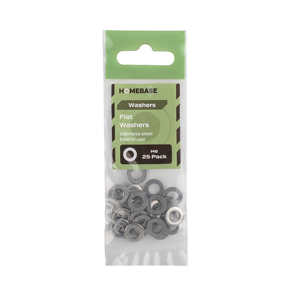 Homebase Stainless Steel Washer M6 25 Pack