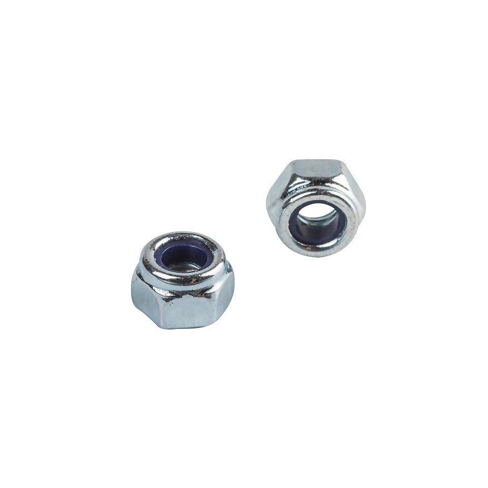 Homebase Zinc Plated Locking Nut M4 10 Pack