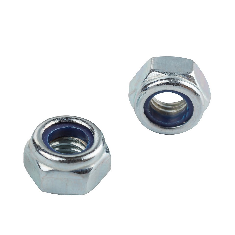 Homebase Zinc Plated Locking Nut M10 10 Pack