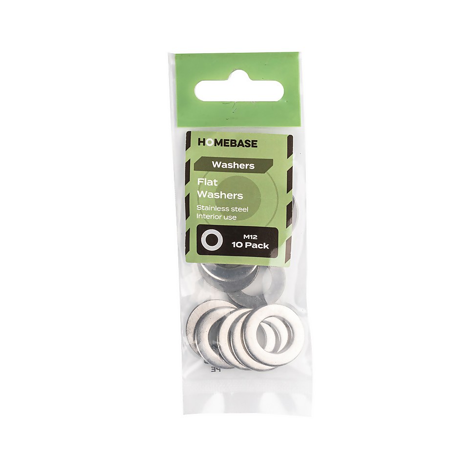 Homebase Stainless Steel Washer M12 10 Pack