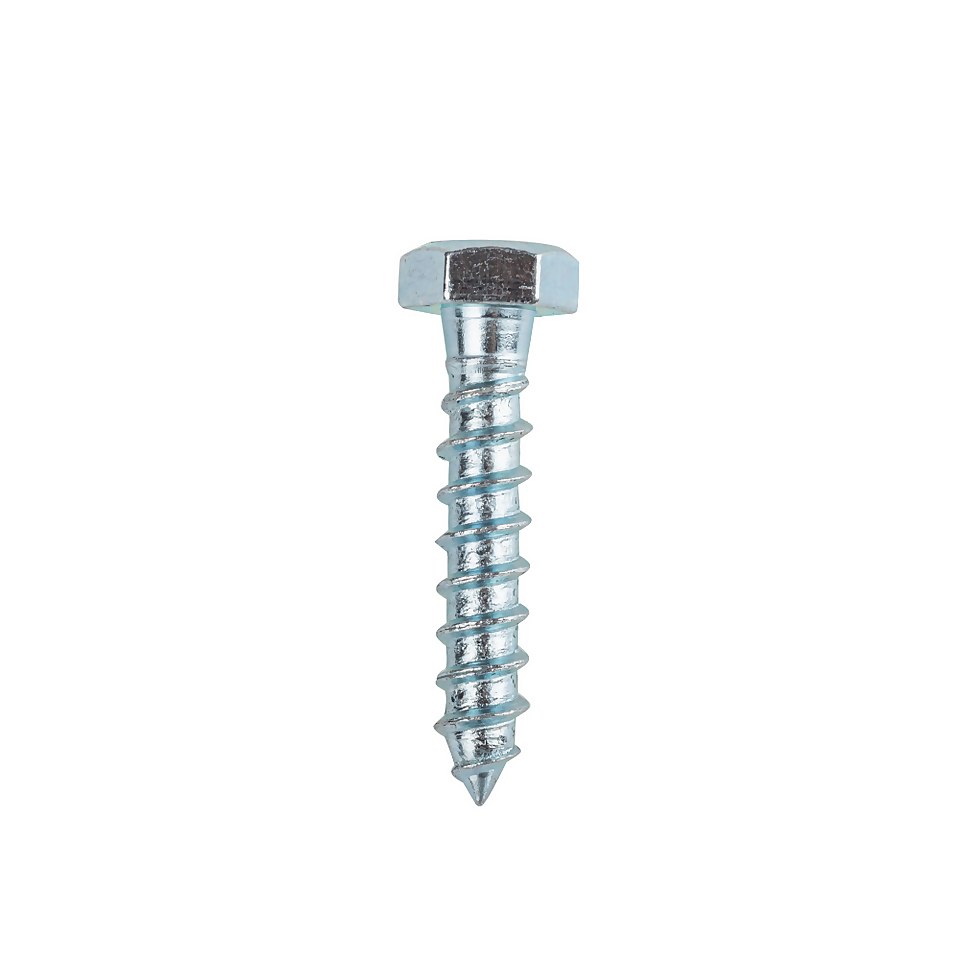 Homebase Zinc Plated Coach Screw Hex Head M8 40mm 5 Pack