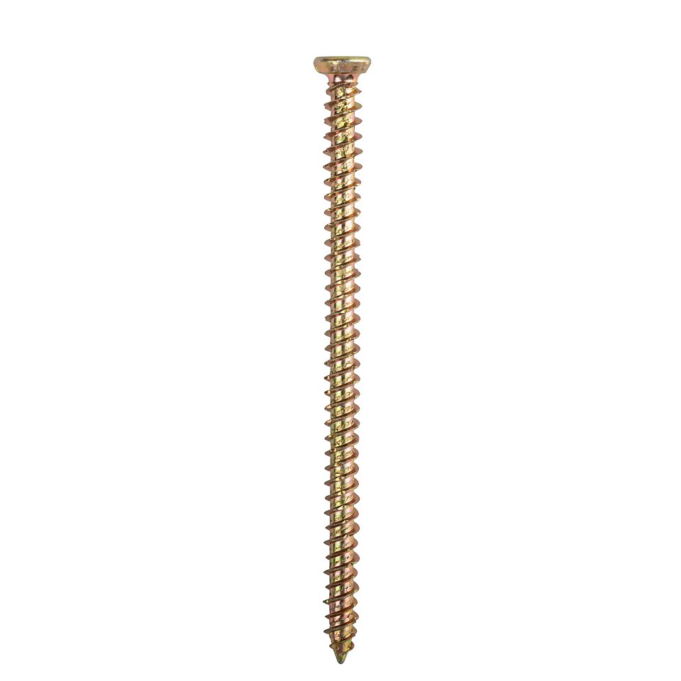 Homebase Yellow Zinc Plated Concrete Screw 7.5X120mm 45 Pack
