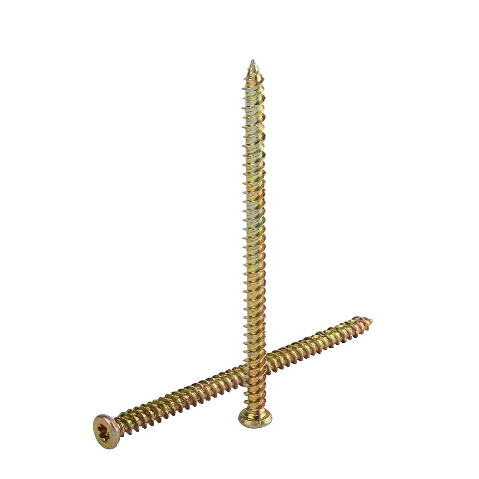Homebase Yellow Zinc Plated Concrete Screw 7.5X120mm 3 Pack