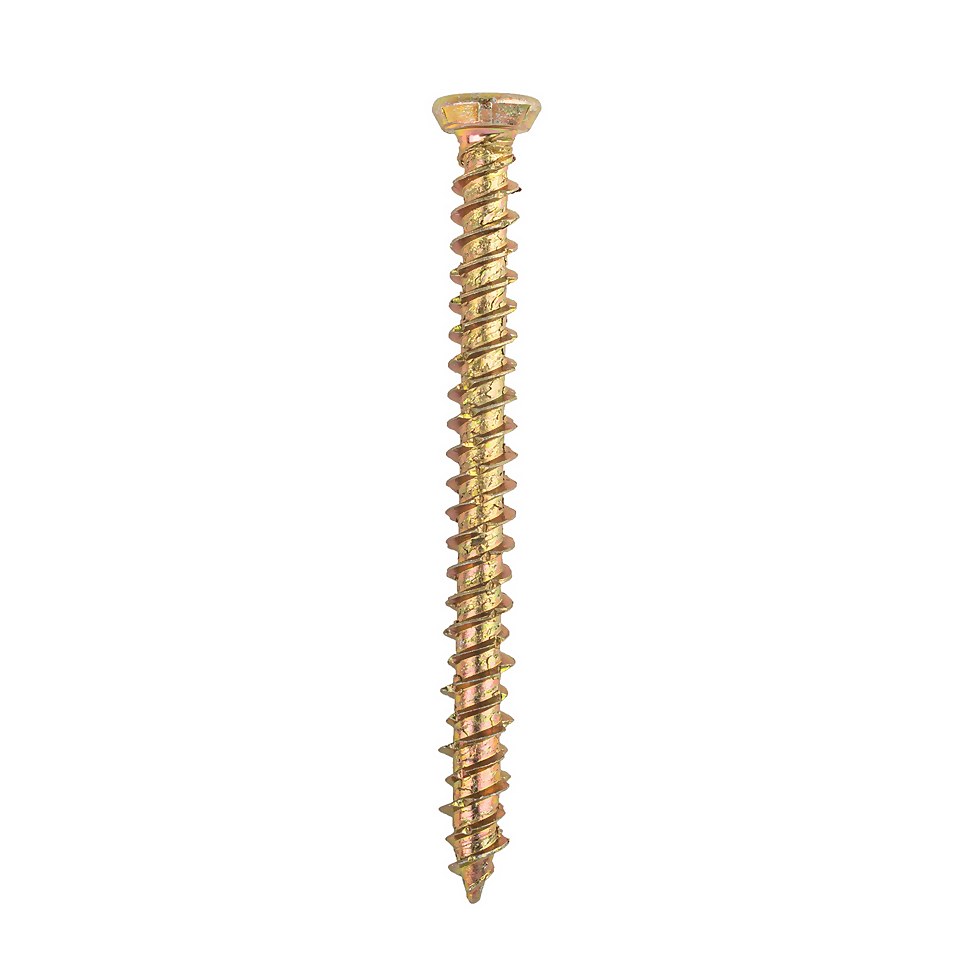 Homebase Yellow Zinc Plated Concrete Screw 7.5X80mm 5 Pack