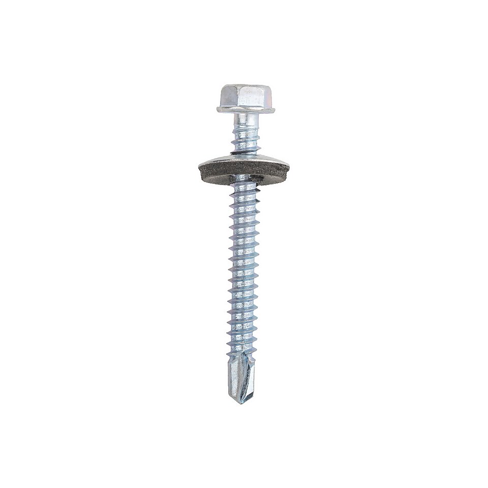 Homebase Zinc Plated Self Drill Screw For Steel Hex Head 5.5 X 48mm 20 Pack