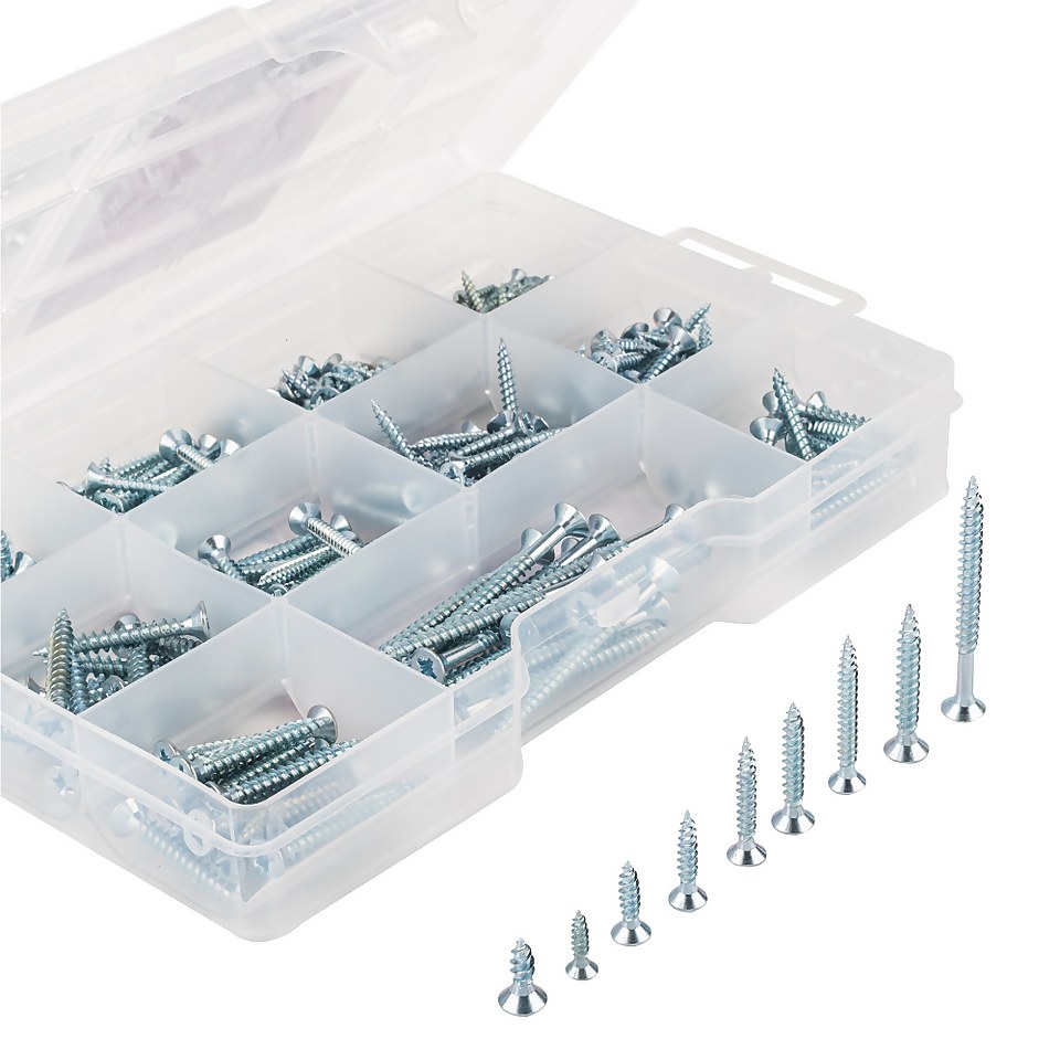 Homebase Zinc Plated Twin Thread Screw KIT Assorted 300 Pack