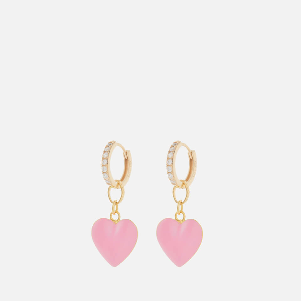 Wilhelmina Garcia Women's Heart Crystal Earring - Pink