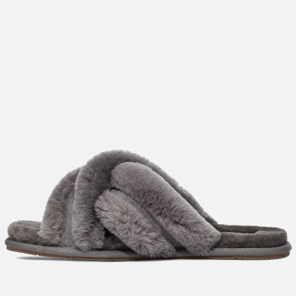 UGG Women's Scuffita Sheepskin Slide Slippers - Charcoal | Worldwide ...