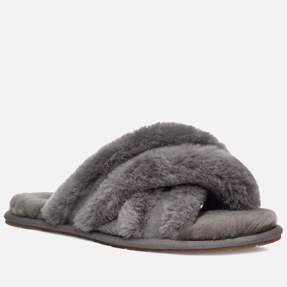 UGG Women's Scuffita Sheepskin Slide Slippers - Charcoal - UK 3 0