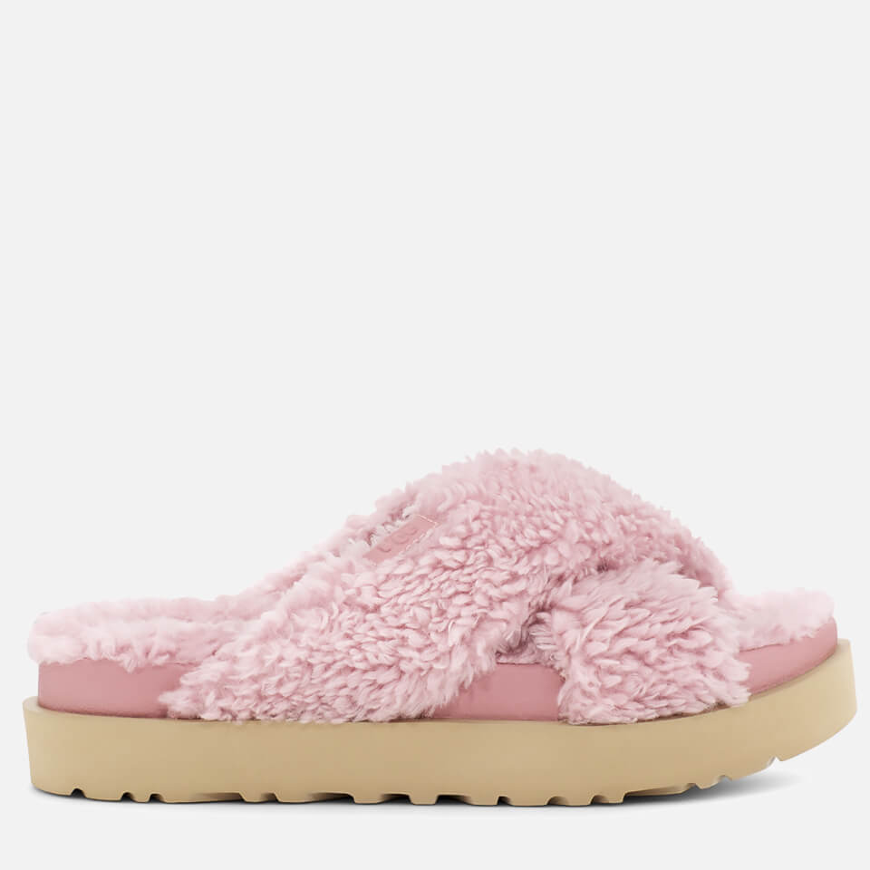 UGG Women's Fuzz Sugar Cross Slide Sustainable Slippers Shell