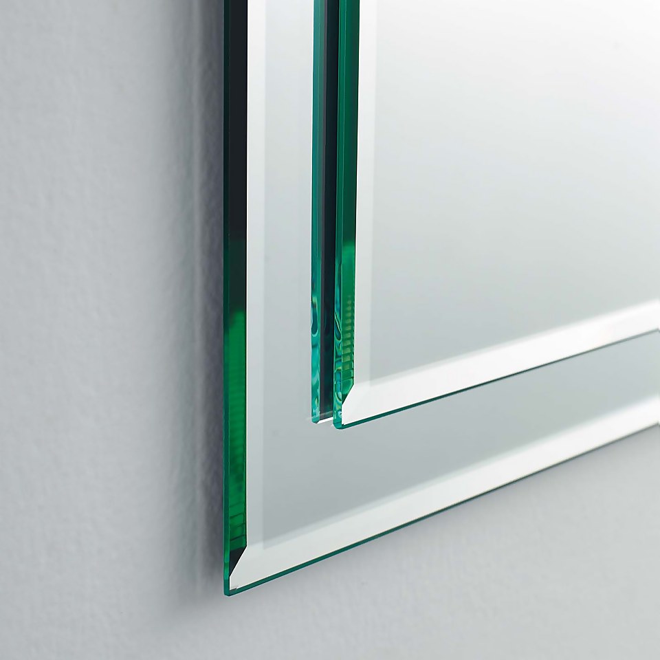 Bibury Bevelled Edge Rectangular Mirror on Mirror - 400x600mm