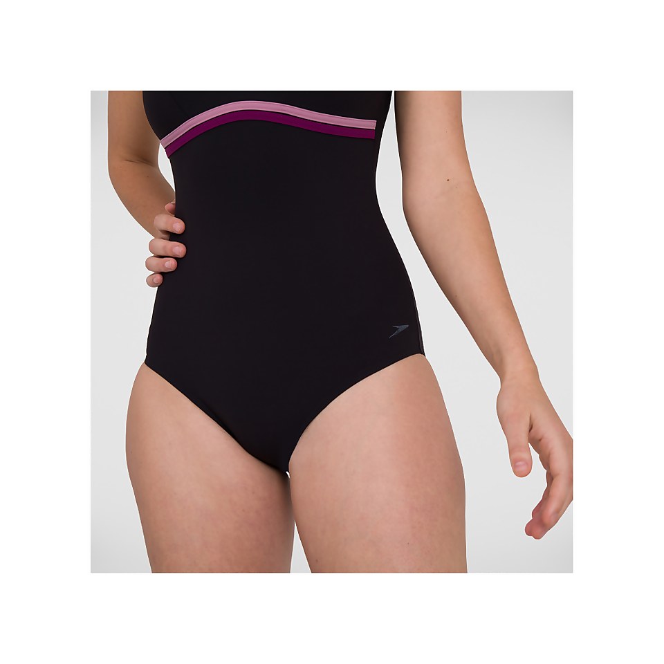 Womens ContourLuxe Swimsuit Black & Purple