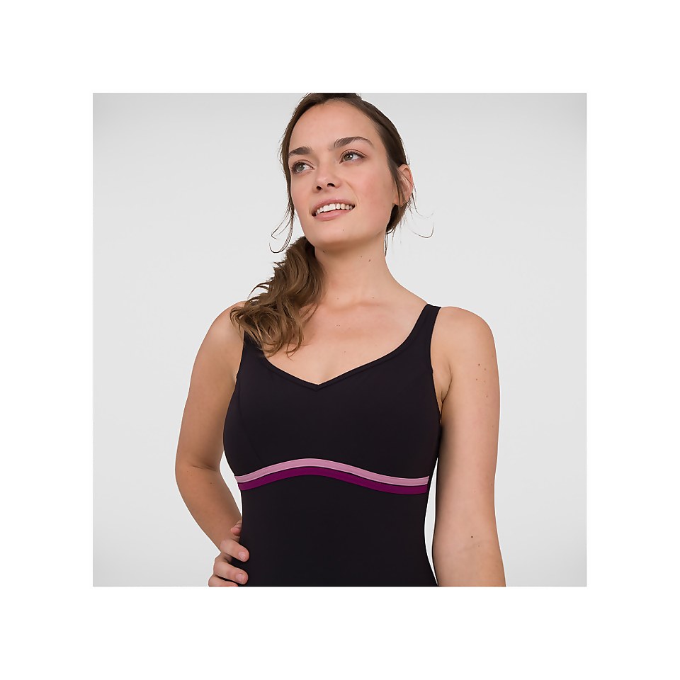 Womens ContourLuxe Swimsuit Black & Purple