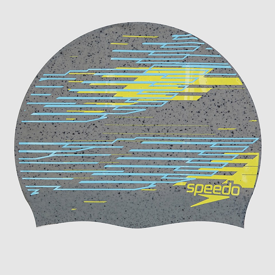 SPEEDO PRNT RECYCLED SILC CAP AU GREY/YELLOW