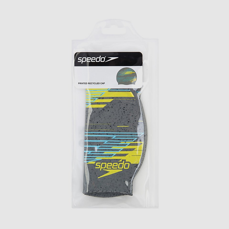 SPEEDO PRNT RECYCLED SILC CAP AU GREY/YELLOW