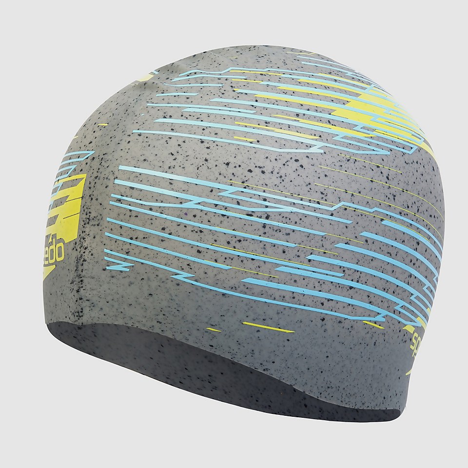 SPEEDO PRNT RECYCLED SILC CAP AU GREY/YELLOW