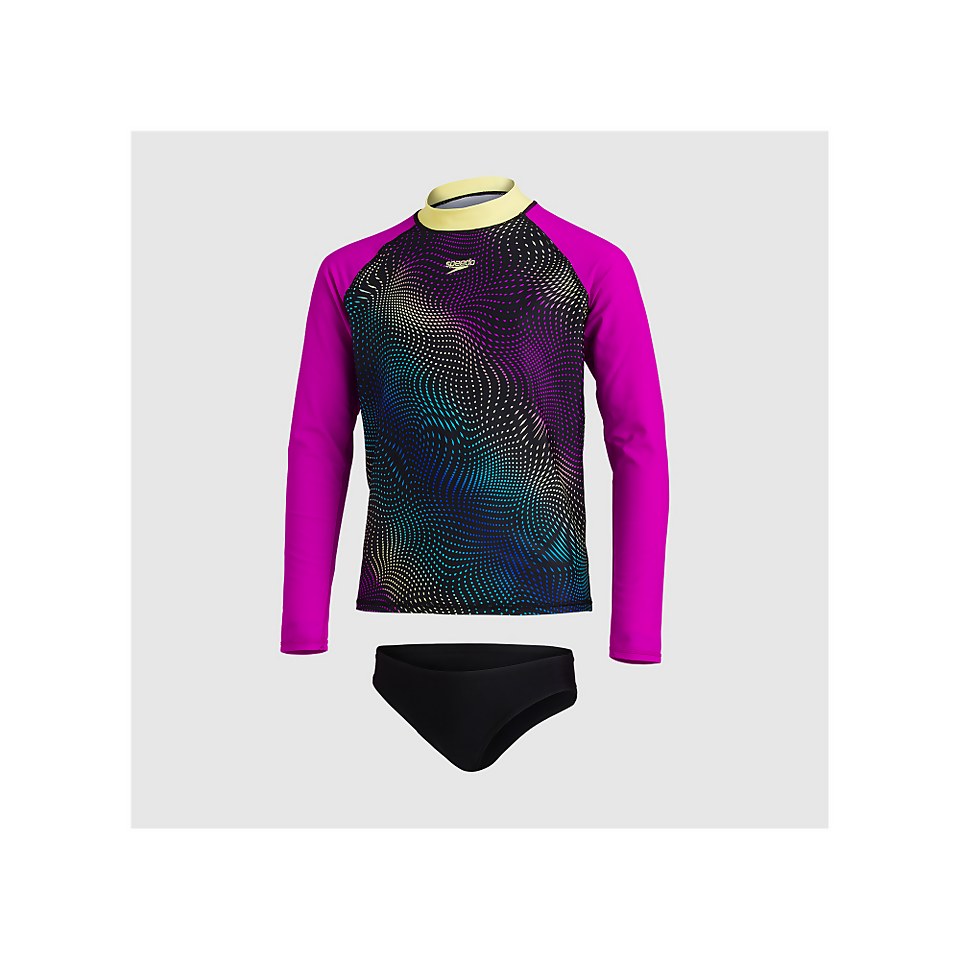 SPEEDO LS RASH TOP SET JF BLACK/PURPLE