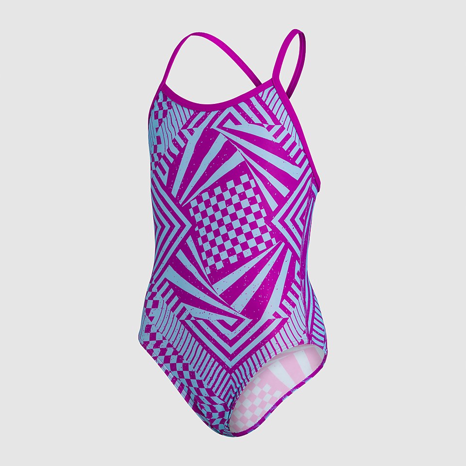 Girls' Allover Spiral Sun Top Purple & Red