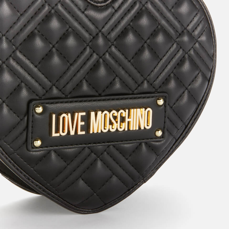 Love Moschino Women's Quilted Heart Cross Body Bag Black