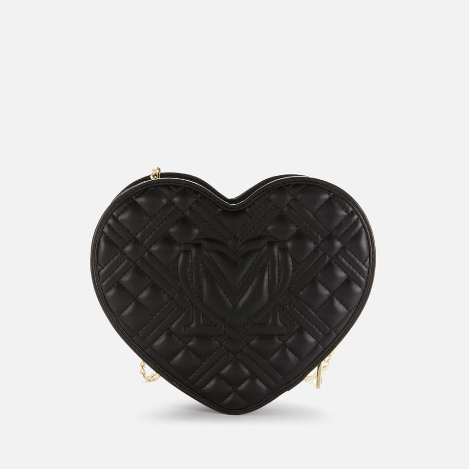 Love Moschino Women's Quilted Heart Cross Body Bag Black