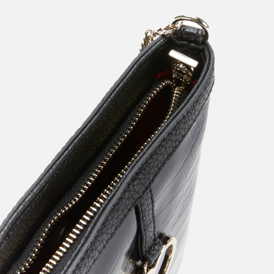 Love Moschino Women's Heart Pendant Phone Bag - Black
