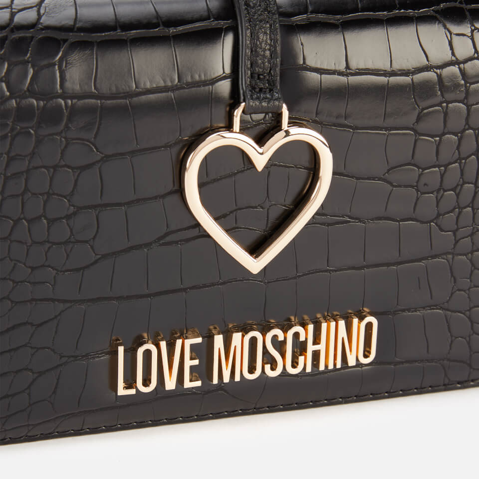 Love Moschino Women's Heart Pendant Shoulder Bag - Black