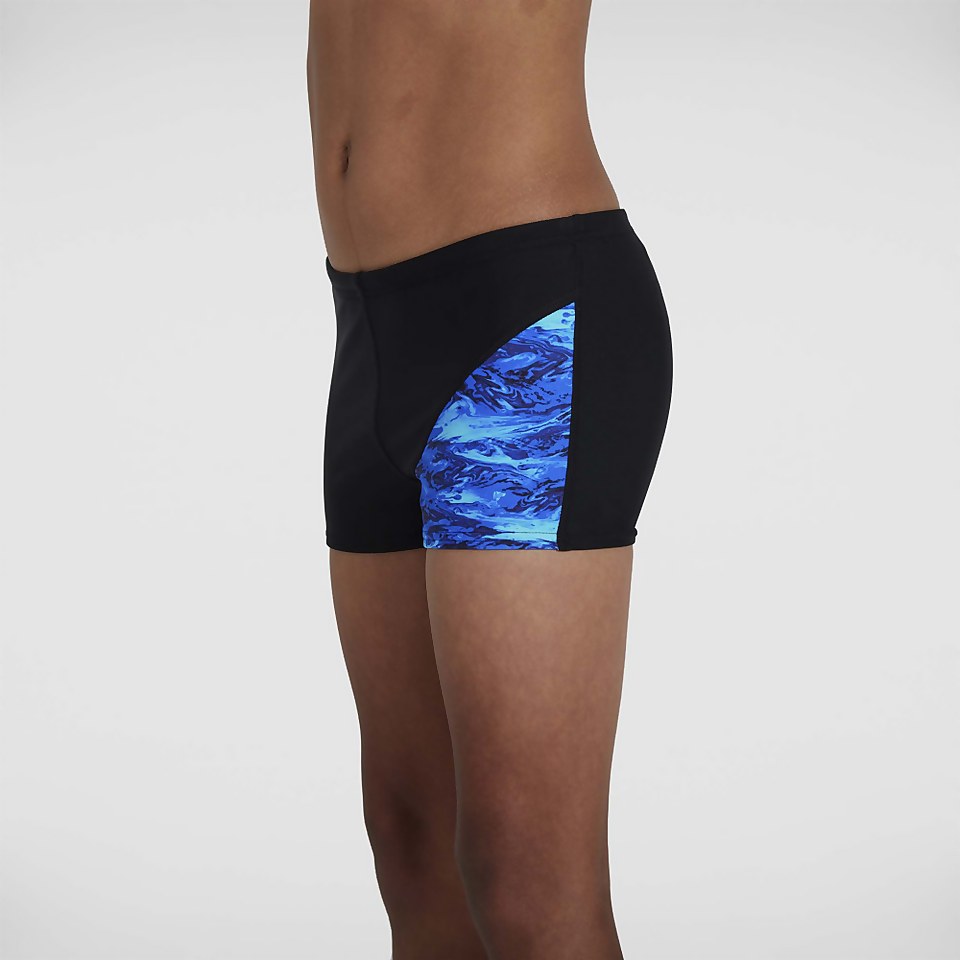 Boys' Digital Allover Panel Aquashort Black