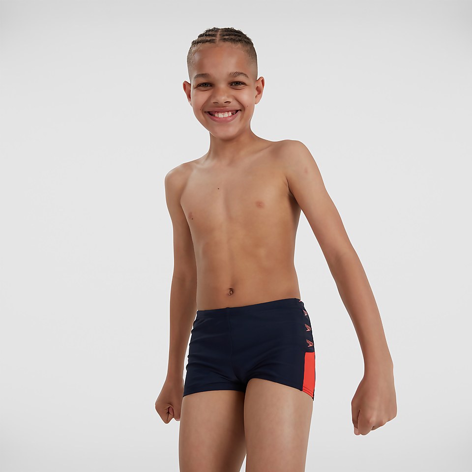 Boys' Boom Logo Splice Aquashort Navy/Orange