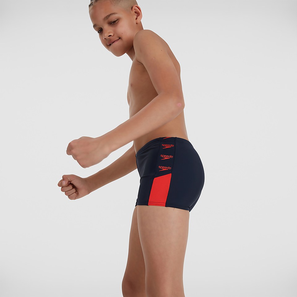 Boys' Boom Logo Splice Aquashort Navy/Orange
