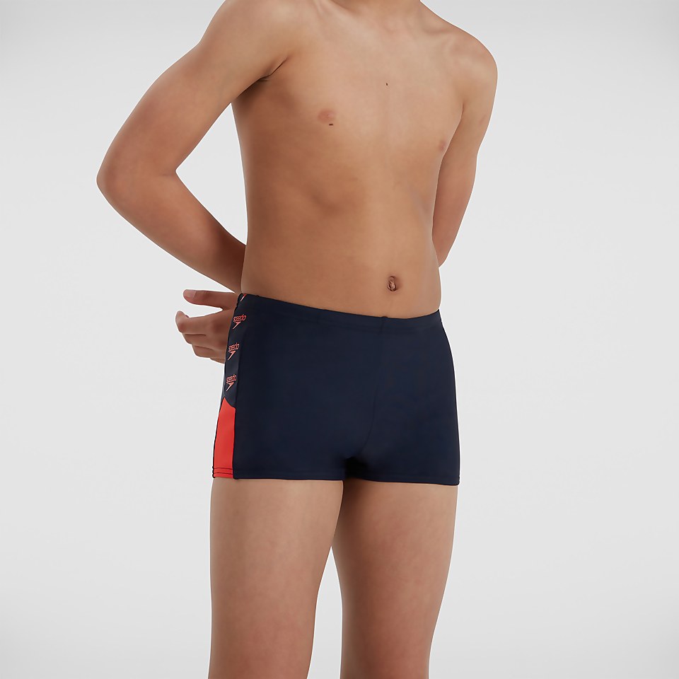Boys' Boom Logo Splice Aquashort Navy/Orange