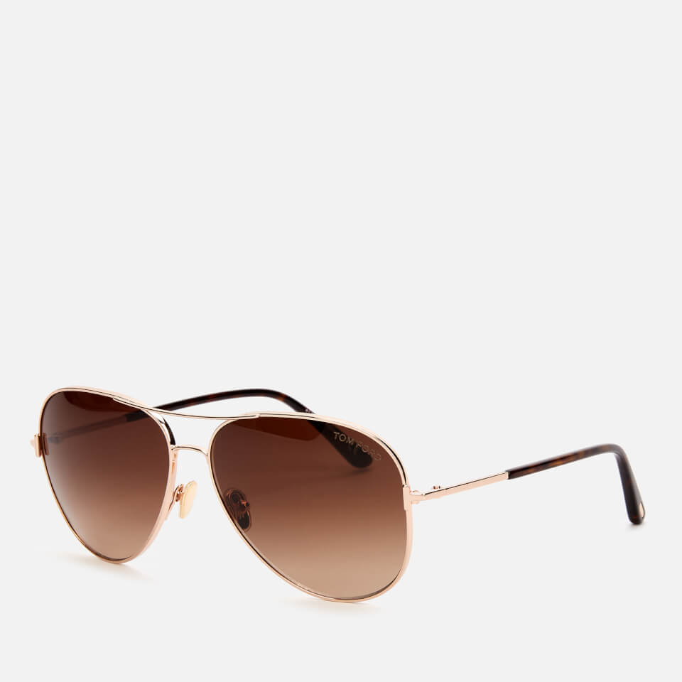 Tom Ford Women's Clark Pilot Frame Sunglasses - Rose Gold/Brown