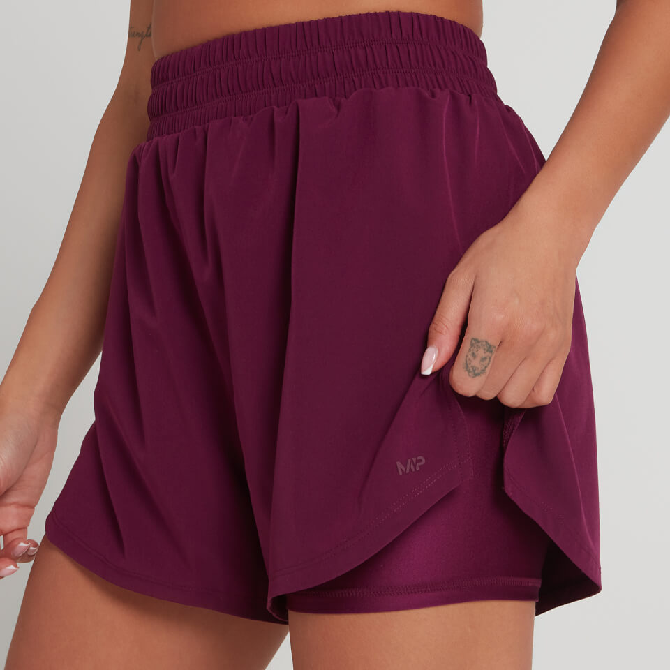 MP Women's Engage Double Layer Shorts - Deep Purple