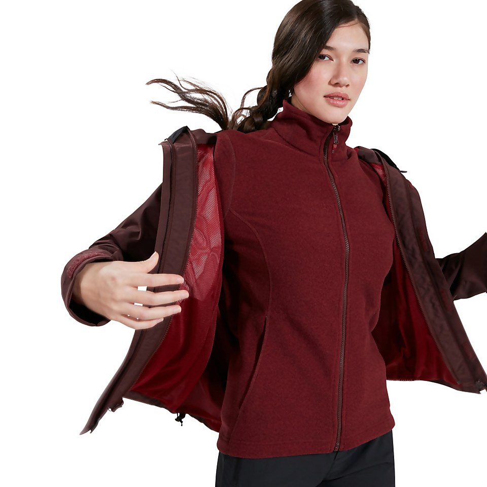 Women's Nalleru 3 in 1 Waterproof Jacket - Brown