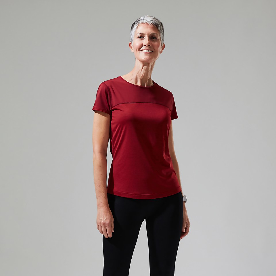 Women's Voyager Tech Tee Super Stretch Crew - Dark Red