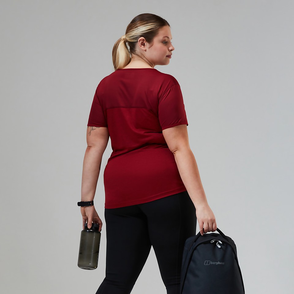 Women's Voyager Tech Tee Super Stretch Crew - Dark Red