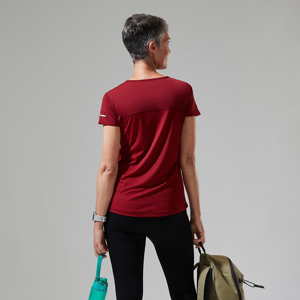 Women's Voyager Tech Tee Super Stretch Crew - Dark Red